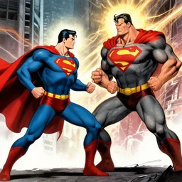 superman fighting god