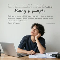 A person dreaming of making prompts