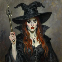 high quality high detail painting by lucian freud, hd, portrait of a female warlock, fantasy