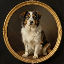 victorian portrait of a dog, masterpiece, 4 k, super detailed, trending on artstation