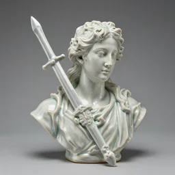 ceramic bust blessed sword
