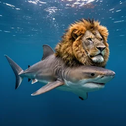 a lion shark!!! hybrid! hyper realistic!! realistic lighting!! wildlife photographer of the year!!! bold natural colors, national geographic, hd, wide angle, 8 k