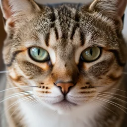 a high detail closeup macro photograph of a cat