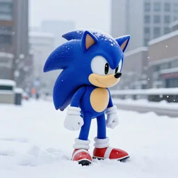 sonic, Esthetic, snow, calm, city,