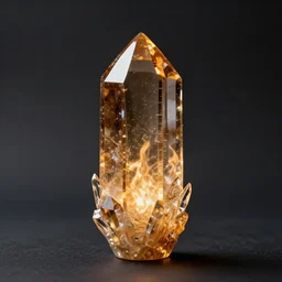 crystal shaped like flame, flat bottom, painted by greg rutkowski
