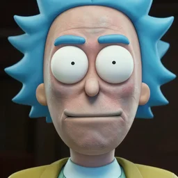 real close - up portrait of drunk rick sanchez in real life staring at you, very very very detailed, highly detailed, intricated skin imperfections, studio lightning,