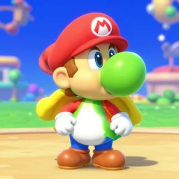 yoshi as rosalina from super mario galaxy, in game screenshot, official nintendo
