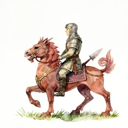 “Culhwch the warrior sets off on a quest, a watercolour illustration of the Medieval Welsh Epic, The Mabinogion by Alan Lee”