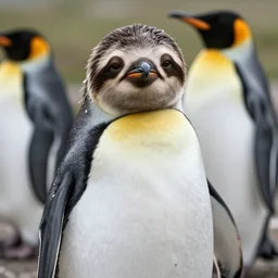 a sloth penguin hybrid, a cross between a sloth and a penguin