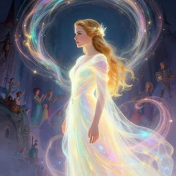 side portrait, amy adams, glowing fairy, fantasy robe, gloomhaven, luminescent, colorful swirly magic ripples, pastel colors, by greg manchess, huang guangjian, gil elvgren, sachin teng, greg rutkowski, jesper ejsing, ilya kuvshinov