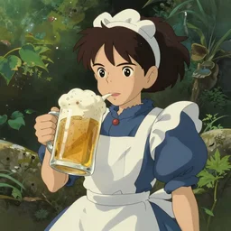 cute madisin beer milkmaid, natural lighting, path traced, highly detailed, high quality, digital painting, by don bluth and ross tran and studio ghibli and alphonse mucha, artgerm