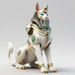 fantasy sphinx mecha, sphinx body, egyptian helmet, mythical beast mecha, rococo, sci - fi movie, floral details, 8 k hd resolution, sazabi, barbatos mobile suit, bandai box art, macross, makoto kobayashi, frank gehry, raymond swanland