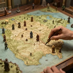 a award winning closeup photo of a stopmotion animation filming set of game of thrones entire map
