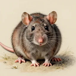 Louis Icart, an old colored drawing of adorable little pet rats by Louis Icart, highly detailed, center weighed composition, masterpiece
