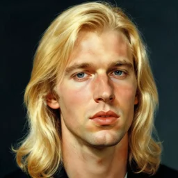 a realistic portrait of a blonde man, chiseled jawline, big lips, long hair, vibrant color, 1 6 0 0 s, edward hopper, trending on artstation