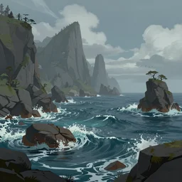 digital matte fantasy seascape, artstation, behance, 8 k by susan heidi