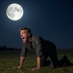 Jeff Goldblum on all fours howling at the moon