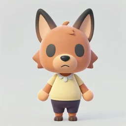 extremely cute chibi werewolf animal crossing villager. animal crossing character. 3 d render, 3 d model rip, simplified, symmetry, animal crossing new horizons, hq, artgerm, arstation,