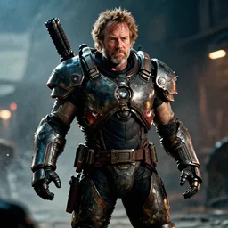 robin williams in gears of war battlefield 5, splash art, movie still, cinematic lighting, dramatic, octane render, long lens, shallow depth of field, bokeh, anamorphic lens flare, 8 k, hyper detailed, 3 5 mm film grain