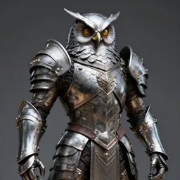 warrior with metal owl armour, highly detailed, 4 k, hdr, smooth, sharp focus, high resolution, award - winning photo, artgerm, photorealistic