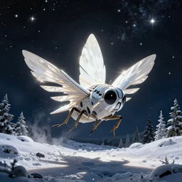 fly and light landscape stars snow detailed illustration surrealism by adidas