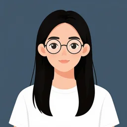 teenager boy with straight long black hair, wearing round glasses and a white t - shirt. innocent look, clean cel shaded vector art. shutterstock. behance hd by lois van baarle, artgerm, helen huang, by makoto shinkai and ilya kuvshinov, rossdraws, illustration