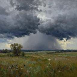 a beautiful landscape, majestic storm, oil painting, photo - realistic, by greg rutkowski