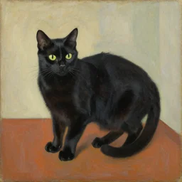 a oil painting of a black cat by henri matisse