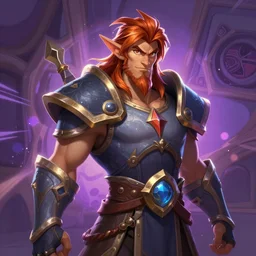 Portrait of a Hearthstone character mage paint concept Blizzard pixar maya engine on stylized background splash comics global illumination lighting artstation, HDstation, Cohesivestation, WellDrawedStation