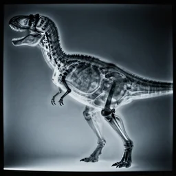 an xray image of a dinosaur