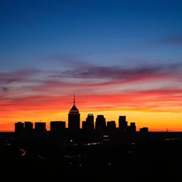 hurston skyline at sunset