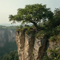 landscape of cliff tree, concept art, artstation, highly detailed, cinematic, cinema light, beautiful, sharp focus, by ruan jia
