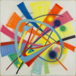 a coulorfull painting in the style of jakson pollock