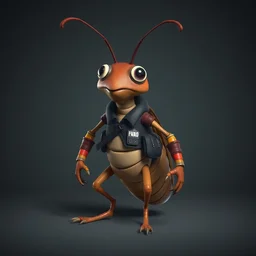 cockroach character, securityguard, head torso legs : : horton hears a who : : artstation