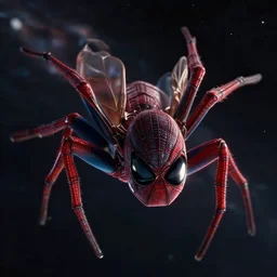 cinematic headshot portrait of a anime spider flies in the space, movie still, more details, dramatic lighting