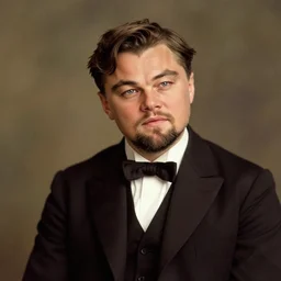 a vintage photograph of Leonardo DiCaprio by Julia Margaret Cameron, portrait, 40mm lens, shallow depth of field, split lighting