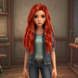 long ginger hair women in style of the game life is strange - n 4