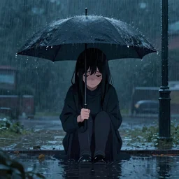 A sad scene in the rain, glitchcore, morel orel screencap