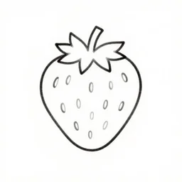 a minimal one color line illustration of a strawberry