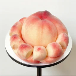 a table in the shape of a peach