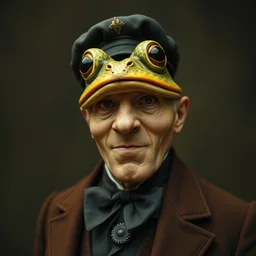 a frenchman with a frog face