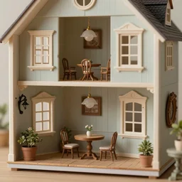 photo of a Victorian dollhouse, interior view, extreme details, soft lighting, realistic octane render, 8k