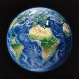 oil painting of planet earth from space, octane rendering, trending on artstation, by, studio ghibli, michael whealan and james gurney