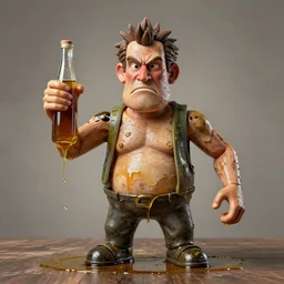 a cantankerous man who is made of oil
