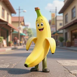 photo, Banana-Man in the town, 4K.