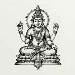 beautiful ink sketch, a hindu symbol
