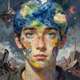 last selfie on earth, apocalyptic world after world war, finely illustrated face, intricately detailed features, digital painting, makoto shinkai, painted by ilya kuvshinov and ross tran and artgerm and alphonse mucha, trending on artstation, deviantart