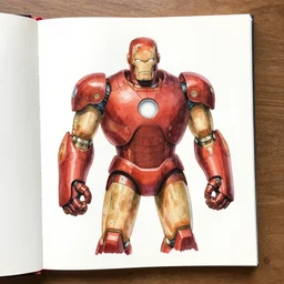 iron giant, watercolor illustration for a book
