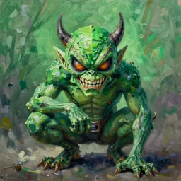 Green Goblin oil painting, 8K, study light
