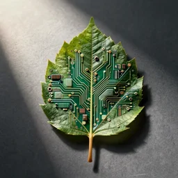 a digital leaf made of circuit board